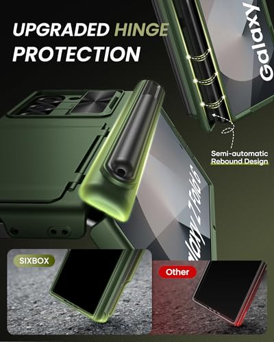 for Samsung Galaxy Z Fold 6 Wallet Case with S Pen Holder, Green - color: Green-P