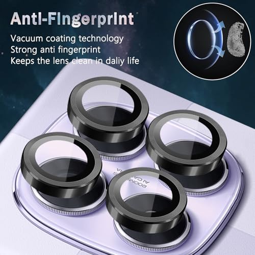 1 Pack Camera Lens Frame for Xiaomi Redmi Note 14 Pro 5G, 9H Glass Screen Protector Anti-Scratch, Tempered Glass Metal Individual Camera Cover Accessories for Redmi Note 14 Pro 5G, Black - size: for Redmi Note 14 Pro 5G
