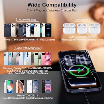 Pixel 10 Pro Magnetic Wireless Charger 15W Charger for Google 11 Pro XL 10a - color: Black