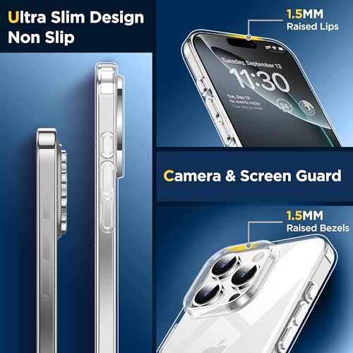 SPIDERCASE for iPhone 16 Pro Max Case, [Military-Grade Drop Tested] Slim Case Clear - color: Clear, size: iPhone 16 Pro Max