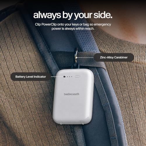 Twelve South PowerClip Mini Portable Power Bank 2000mAh Silver - color: Silver