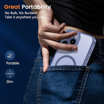 Magnetic Case for iPhone 13 Pro 6.1-Inch, [Compatible with Magsafe][Full Camera Protection] Ultra Slim Translucent Matte Shockproof Protection Phone Cover-Lavender Grey - color: Lavender Grey, size: iPhone 13 Pro