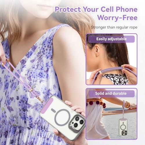 VVAAGG Cell Phone Lanyard for iPhone Crossbody Phone Strap - color: Purple