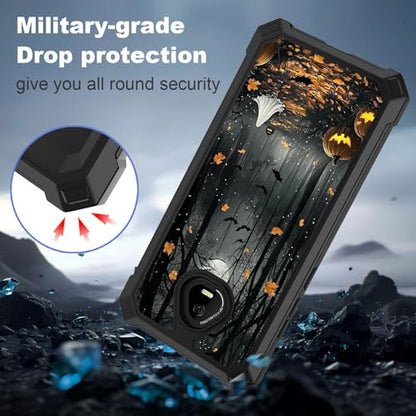 for Schok Volt Sv67q Sv67332 Case with Screen Protector, Military Grade Drop Protection, Dual Layer Hybrid Shockproof Protection TPU Phone Case for Schok Volt Sv67q, Spooky Halloween - color: Spooky Halloween