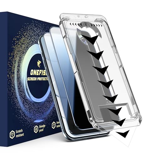 OneFish Privacy Screen Protector for iPhone Air Anti-Spy Tempered Glass Dust-Free Bubble-Free Anti-Fingerprint 9H Scratch Protection & Hassle-Free Installation Frame [2-Pack] - size: iPhone Air