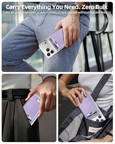 For Magsafe Wallet with Money Clip, 5 Card Holder, Adjustable Stand | Strongest Magnetic Wallet for iPhone 17/16/15/14/13/12 Series, ID Window, RFID Blocking, Not for 13/12 Mini, Light Purple - color: Light Purple