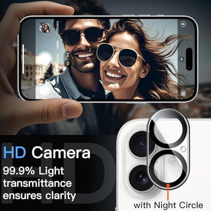 JETech Camera Lens Protector for iPhone 17, Clear, 3-Pack | 9H Tempered Glass, HD Clear, Anti-Scratch Protection, Night Shot Compatible, Case-Friendly - size: iPhone 17