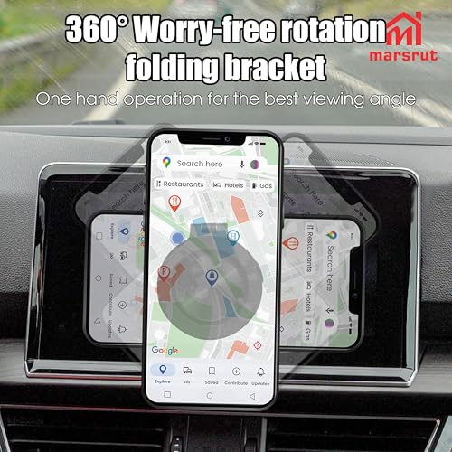 Magnetic Grip Pro 360° Stand, Vacuum Car Cell Phone Mount Holder with Suction Cup, Rotatable, Double-sided Adsorption Adjustable Powerful Strong Magnet, Foldable Portable Electric Mobile Holder, Black