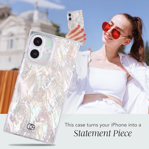 COCOMII Rectangle for iPhone 16 Case, Natural Real Mother of Pearl | Compatible with MagSafe Wireless Charging, Shockproof 10ft Drop Protection, Camera & Screen Protection, Premium Glossy Finish - color: Natural Real Mother of Pearl, size: iPhone 16 (6.1"