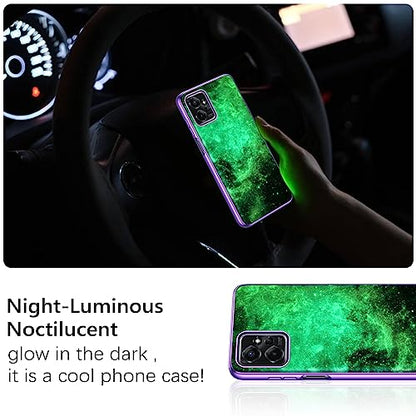 GUAGUA Compatible with Motorola Moto G Power 5G Case 2023 6.5 Inch Glow in The Dark, Noctilucent Luminous Space Nebula Slim Fit Cover Protective Anti Scratch Cases for Moto G Power 2023, Blue Nebula