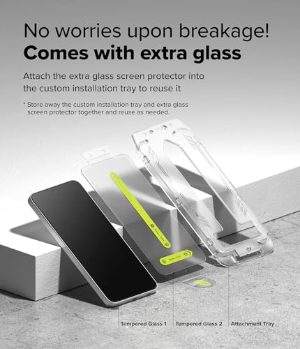 Ringke for Samsung Galaxy A36 5G Screen Protector [Easy Slide, 2 Pack] | Easy Installation with Alignment Tool, Case Friendly Premium 9H Hardness Tempered Glass - size: Galaxy A36