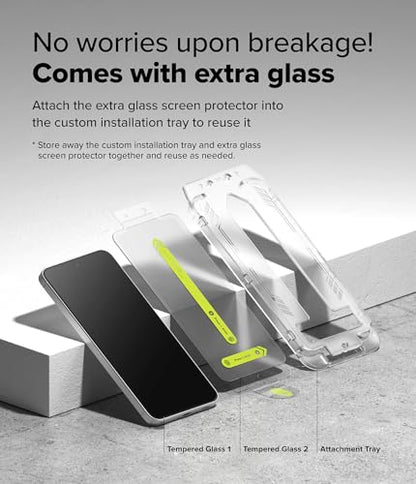 Ringke for Samsung Galaxy A56 5G Screen Protector [Easy Slide, 2 Pack] | Easy Installation with Alignment Tool, Case Friendly Premium 9H Hardness Tempered Glass - size: Galaxy A56