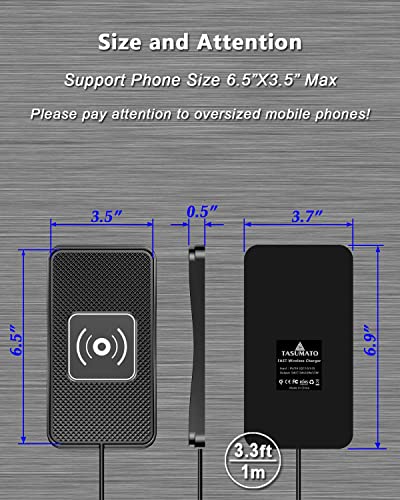 Wireless Phone Charger Qi Car Charging Pad Fast 15W 10W 7.5W Charger Adapter Mat for iPhone 14 13 Mini Pro Max 12 11 Plus 8 X XR Xs Airpods Android Samsung Note 20 Galaxy Buds S10 S20 S21 S22 S23 S24