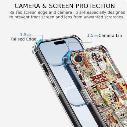 Case for iPhone Air with Superhero Design,Cartoon Comic Pop Culture Art Collage,Clear Soft TPU Bumper Phone Cover,6.5"(Hero,17Air) - color: Hero, size: iPhone Air