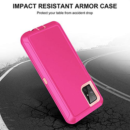 Jelanry for Samsung Galaxy A71 5G Case Heavy Duty & Rugged Cover, Rose Pink | Dual-Layer Protective Hard Back Cover with Anti-Dust Scratch Raised Screen/Camera Lips Drop Protection for Outdoor Daily Use