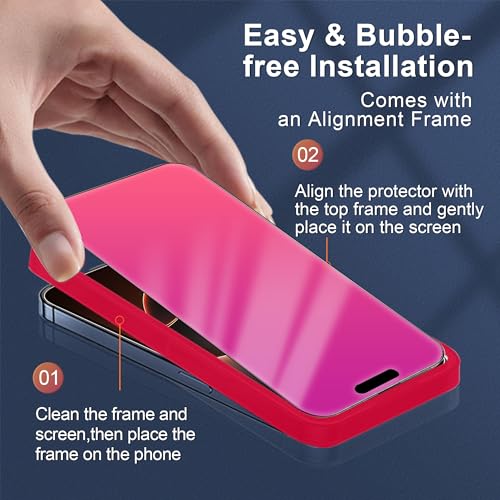 2 Pack for iPhone 16 Pro Privacy Screen Protector 25° Anti-Spy