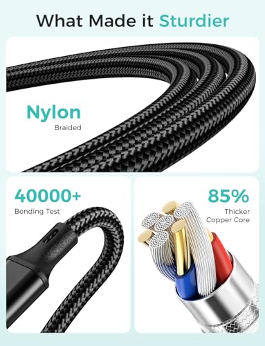 2Pack Multi Charging Cable for Apple Watch Charger 4 in 1 Travel Essentials RV Camping Essentials USB C/L/Micro Compatible with iWatch Series 11-1/iPhone 17/16/15/Android Airplane Gadgets-4FT/Black - color: Black, size: 4FT+4FT