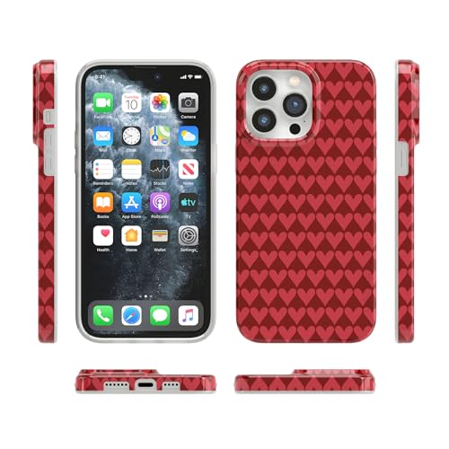 Casely iPhone 14 Pro Case | Crazy in Love | Red Hearts | Compatible with MagSafe | Classic Ultra Slim Design - color: Crazy in Love | Red Hearts, size: iPhone 14 Pro