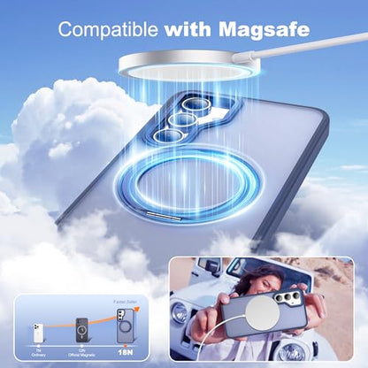 for Samsung Galaxy S23 FE Case with 360° Spin Stand,Blue | 360° Spin Magnetic Ring Stand,Compatible with Magsafe,Military Protection Phone Case - color: Blue, size: Samsung Galaxy S23 FE