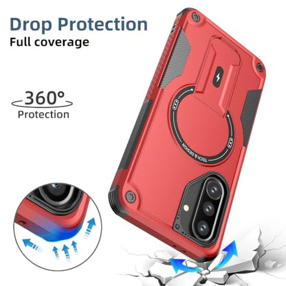 for Galaxy A37/A36-5G Case Military-Grade Dropproof Phone/Invisible Kickstand with MagSafe/HD Screen Protector, Protective Magnetic Phone Cover for Samsung Galaxy A37 4G/5G&A36 5G (Red) - color: Red