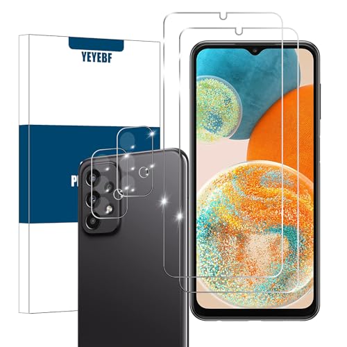 Galaxy A23 HD Clear Tempered Glass Screen Protector+Camera Lens Protectors, [2+2 Pack] [Anti-Scratch][Case-Friendly] Screen Protector Glass For Samsung Galaxy A23 - size: Galaxy A23