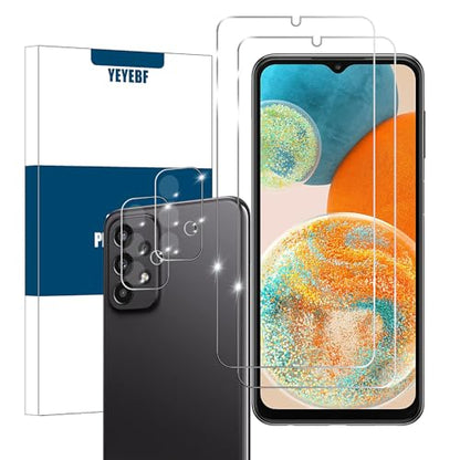 Galaxy A23 HD Clear Tempered Glass Screen Protector+Camera Lens Protectors, [2+2 Pack] [Anti-Scratch][Case-Friendly] Screen Protector Glass For Samsung Galaxy A23 - size: Galaxy A23