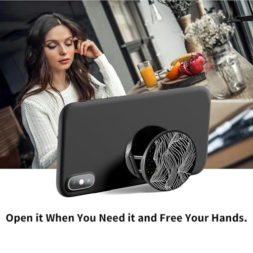 2 Pack Cell Phone Grip with Expanding Kickstand, White Mountain Range - color: Black White Mountain Range