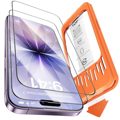 Yriklso 2-Pack for iPhone 17 Screen Protector,Military Grade Shatterproof,Bubble-Dust Free Box,9H+ HD Tempered Glass,Scratch & Smudge Resistant for iPhone 17 6.3 inch - size: iPhone 17（6.3"）