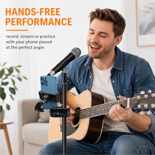 Phone Holder for Mic Stand, Music & Recording Mount