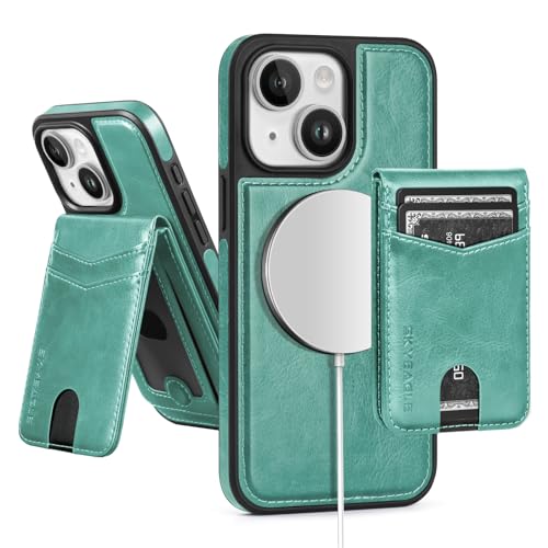 SkyEagle Compatible with MagSafe iPhone 14 Plus Wallet Case,Blue Green - color: Blue Green, size: iPhone 14 Plus - 6.7"