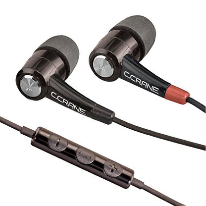 C. Crane CC Buds PRO Earbuds, Mic & Phone Remote with Six Different Earbud Covers Included for Custom Comfort – Designed for Voice Clarity and Audio Books – Fits Large and Small Ears