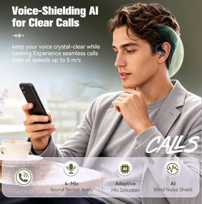 Xmenha Over The Ear Earbuds Open Ear Headphones Over The Ear Headphones - color: Black, style: Normal
