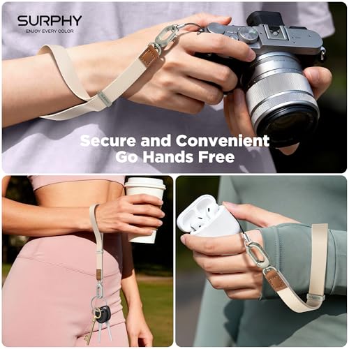 SURPHY Phone Wrist Strap, Keychain Wristlet, Wrist Lanyard with Tether Tab - color: Stone