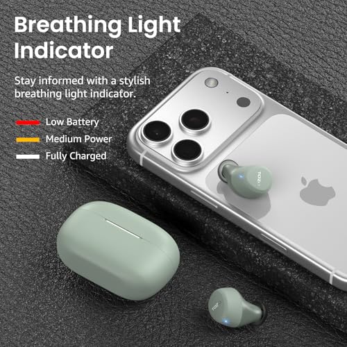 TOZO A1 Wireless Earbuds Bluetooth 5.3 Light Weight in Ear Headphones - color: Green