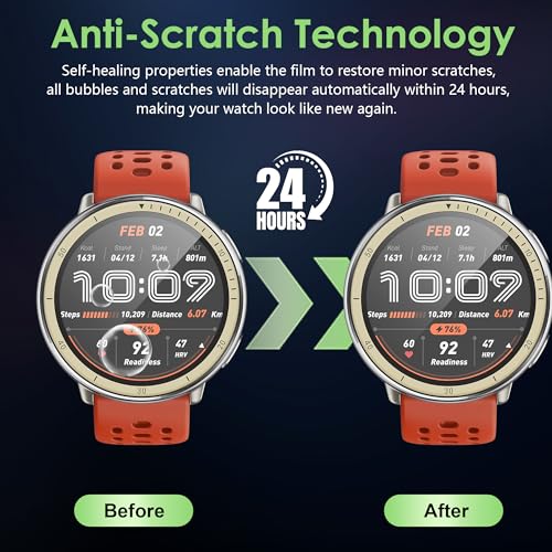 Compatible for Amazfit Active 2 screen protector, Anti-Scratch 3D Full Screen Coverage flim, Case Friendly, HD Ultra, 3 PACK - size: Amazfit Active 2