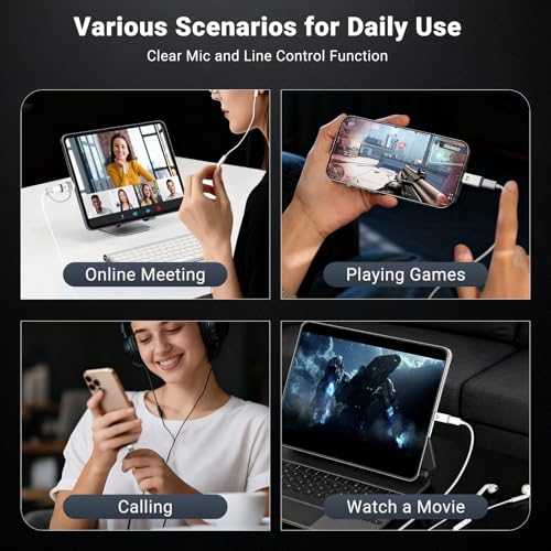 NICE BUDDY Type-C to Lightning Audio Adapter for iPhone 15-17, White