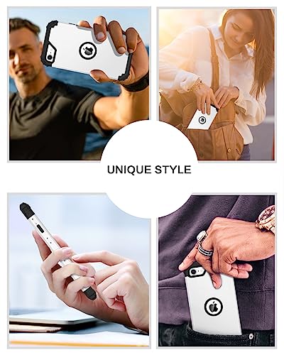 BENTOBEN for iPhone SE 2022 Phone Case and iPhone SE 2020 Case, Heavy Duty 3 in 1 Full Body Rugged Shockproof Hybrid Hard PC Soft Rubber Bumper Drop Protective Girls Women Cover, White/Black - color: Black/White