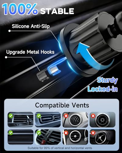 for MagSafe Car Mount Charger 15W Fast Magnetic Wireless Car Charger Holder - color: Black with Dashboard