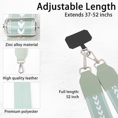 Clip and Go Phone Strap with Zippered Pouch,Phone Strap with Cellphone Chain Accessories - color: Green