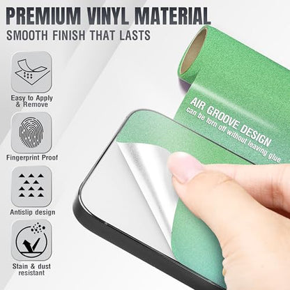 2Pcs Skin Wrap Compatible for iPhone 15 Pro – Slim Decal Vinyl Protective Film for Sides & Back – Sleek Fit, Premium Look – Compatible with All iPhone 15 Pro Cases - Glossy Warm Mint - color: Glossy Warm Mint