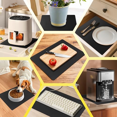 Upgraded 10” x 15” Non-Adhesive Non-Slip Cutting Board Mat Multi-Purpose - color: Black