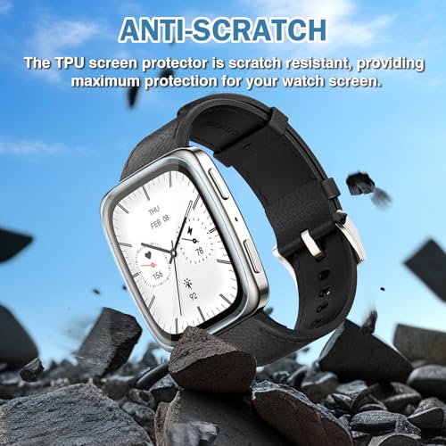 6 PCS Compatible for Amazfit Active 2 Square Screen Protector Clear, Ultra-thin HD Flexible [Not Glass] Protective Film for Active 2 Square Watch Screen Saver, Anti-scratch & Touch Sensitive