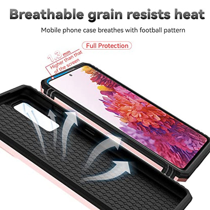 for Samsung Galaxy S20 FE 5G Case with Camera Lens Cover HD Screen Protector, Military-Grade Drop Tested Magnetic Ring Holder Kickstand Protective Phone Case for Samsung Galaxy S20 FE 5G (Rose Gold) - color: Rose Gold with camera cover Military-Grade 2nd