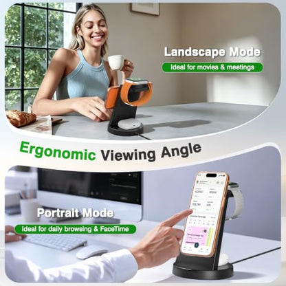 25W Fast Desktop 3 in 1 Magnetic Wireless Charging Stand Station
