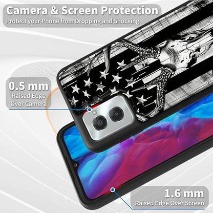 for Motorola Moto G Power 5G 2024 6.7" Wallet Case with Credit Card Holder, Shockproof Protective Kickstand Credit Card Slot Holder Flip Soft PU Leather Cover, Flag Deer - color: Flag Deer