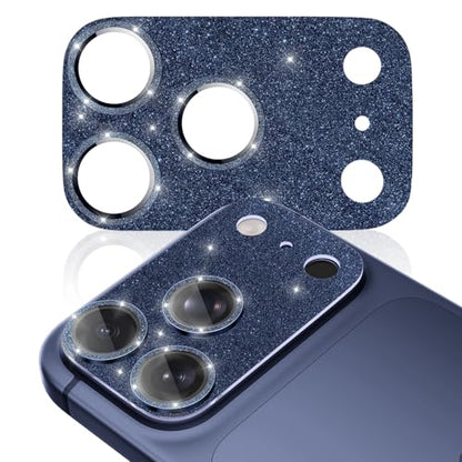 imluckies Compatible with iPhone 17 Pro Max Camera Lens Protector Bling, Ultra HD Tempered Glass Shiny Diamond Camera Plate Sparkle Screen Protection, 9H Anti-Scratch & Easy Install, Glitter Blue - size: 17promax 6.9" Glitter Blue