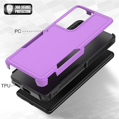for Samsung Galaxy S21 Ultra Case: Dual Layer Protective Heavy Duty Cell Phone Cover Shockproof Rugged with Screen Protector - Military Protection Bumper Tough - Samsung Galaxy S21 Ultra 5G, Purple - color: Purple (PC) + Black (TPU)