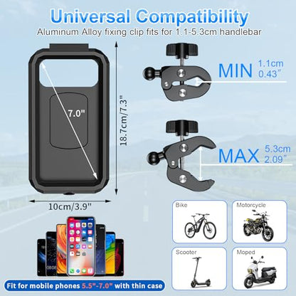 BKNOOU Bike Motorcycle Phone Mount Holder - Waterproof & Touchscreen