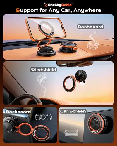 ChubbyGrip AirVac Vacuum Magnetic 360° Adjustable Phone Mount - color: A-Vacuum Base