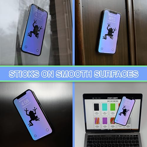 StickyGrippy Suction Phone Card Holder Mount, Phone Wallet, Silicon Adhesive Phone Accessory for iPhone and Android, Hands-Free Mirror Shower Phone Holder, TikTok Videos and Selfies (White) - color: White